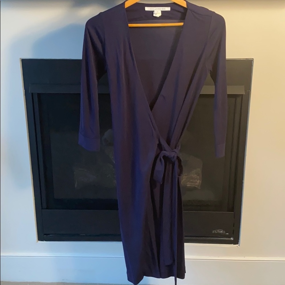 DVF Navy Wrap dress